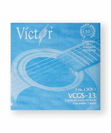CUERDAS VICTOR DE ACERO CON BORLA 3 RA (SOL) VCGS-13