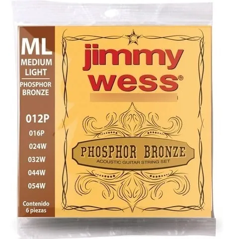 JUEGO DE CUERDAS ML MEDIUM LIGHT JIMMY WESS  012P JWGA-812BF