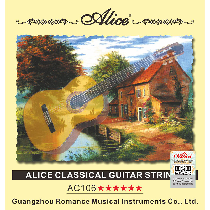 JUEGO DE CUERDAS PARA GUITARRA CLASICA NYLON PLATA AC106-H