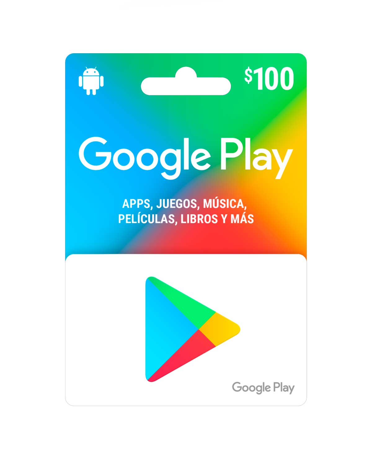 TARJETA DE GOOGLE PLAY APPS JUEGOS PELICULAS Y MAS 100