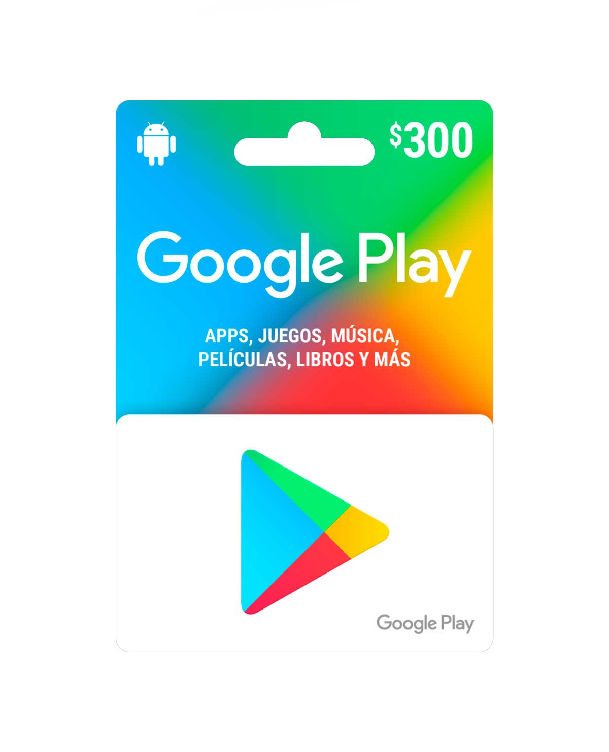 TARJETA DE GOOGLE PLAY APPS JUEGOS PELICULAS Y MAS 300