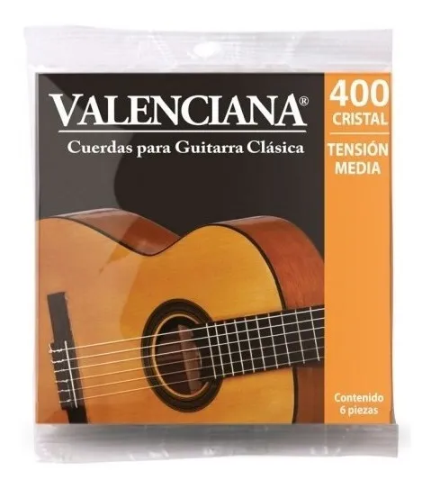 JUEGO DE CUERDA LA VALENCIANA PARA GUITARRA ACUSTICA 400 CRISTAL 