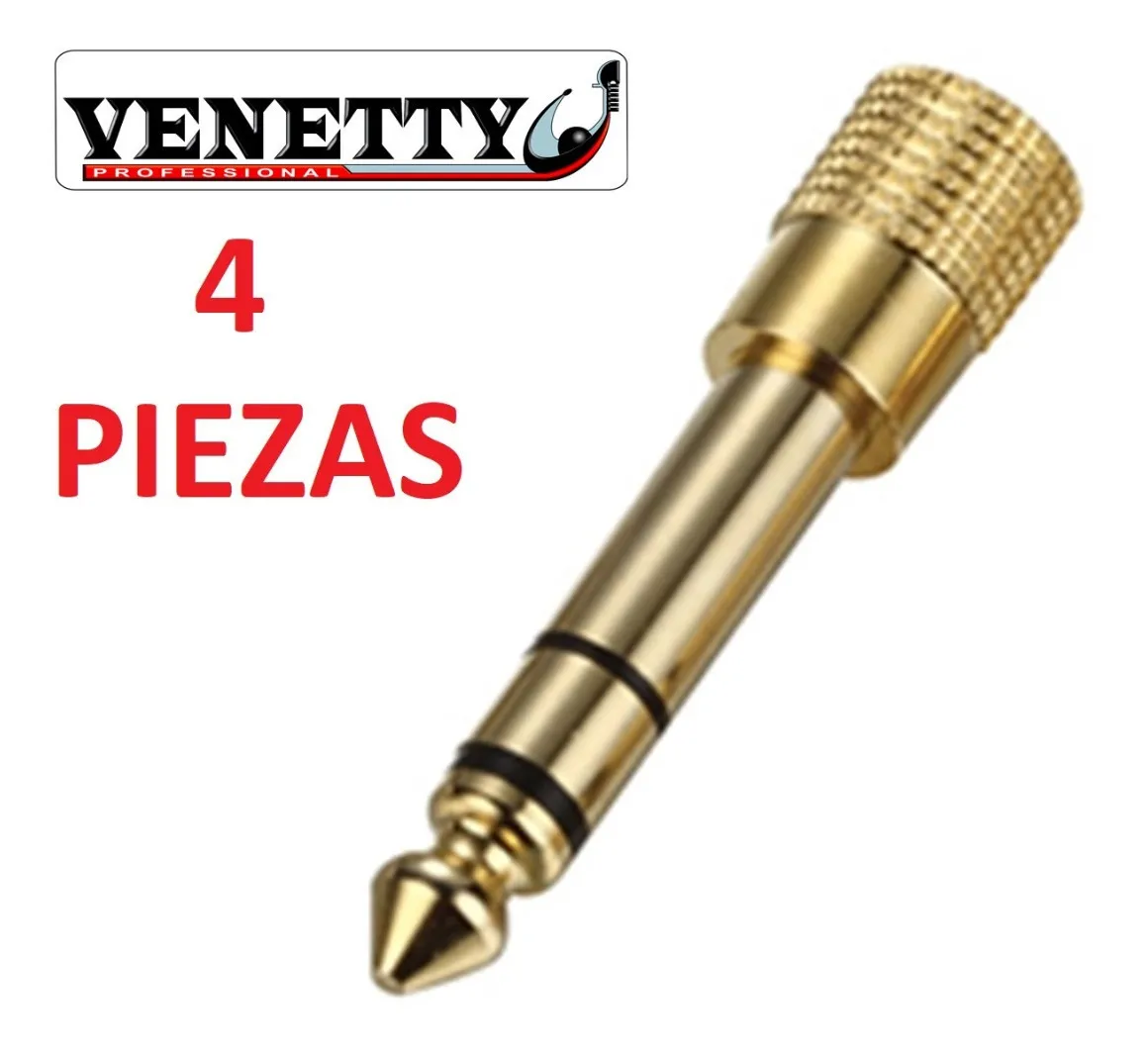 ADAPTADOR PLUG 6.3 ESTEREO A JACK 3.5 ST DORADO 