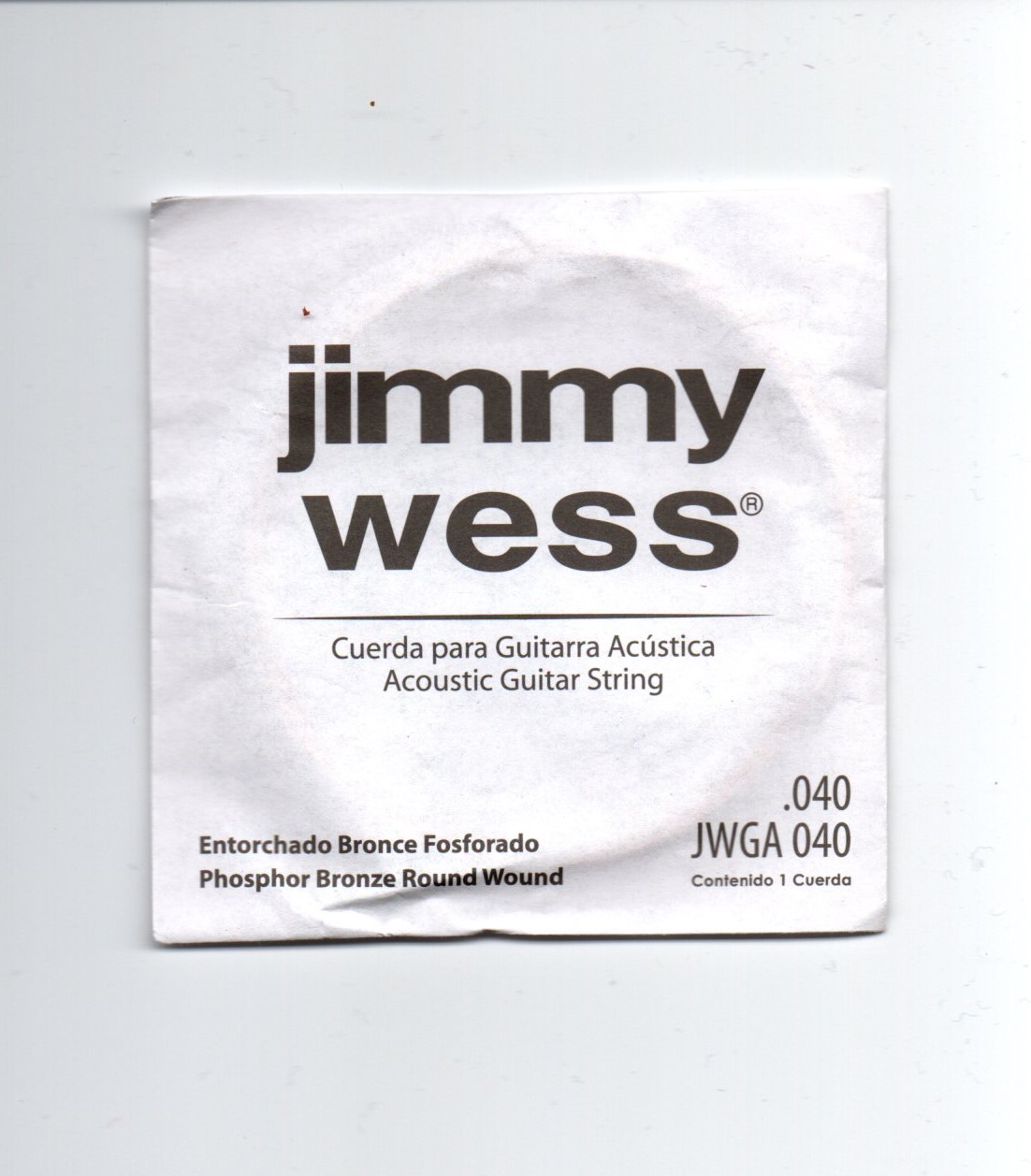 CUERDA DE GUITARRA ELECTROACUSTICA JIMMY WESS CALIBRE .040
