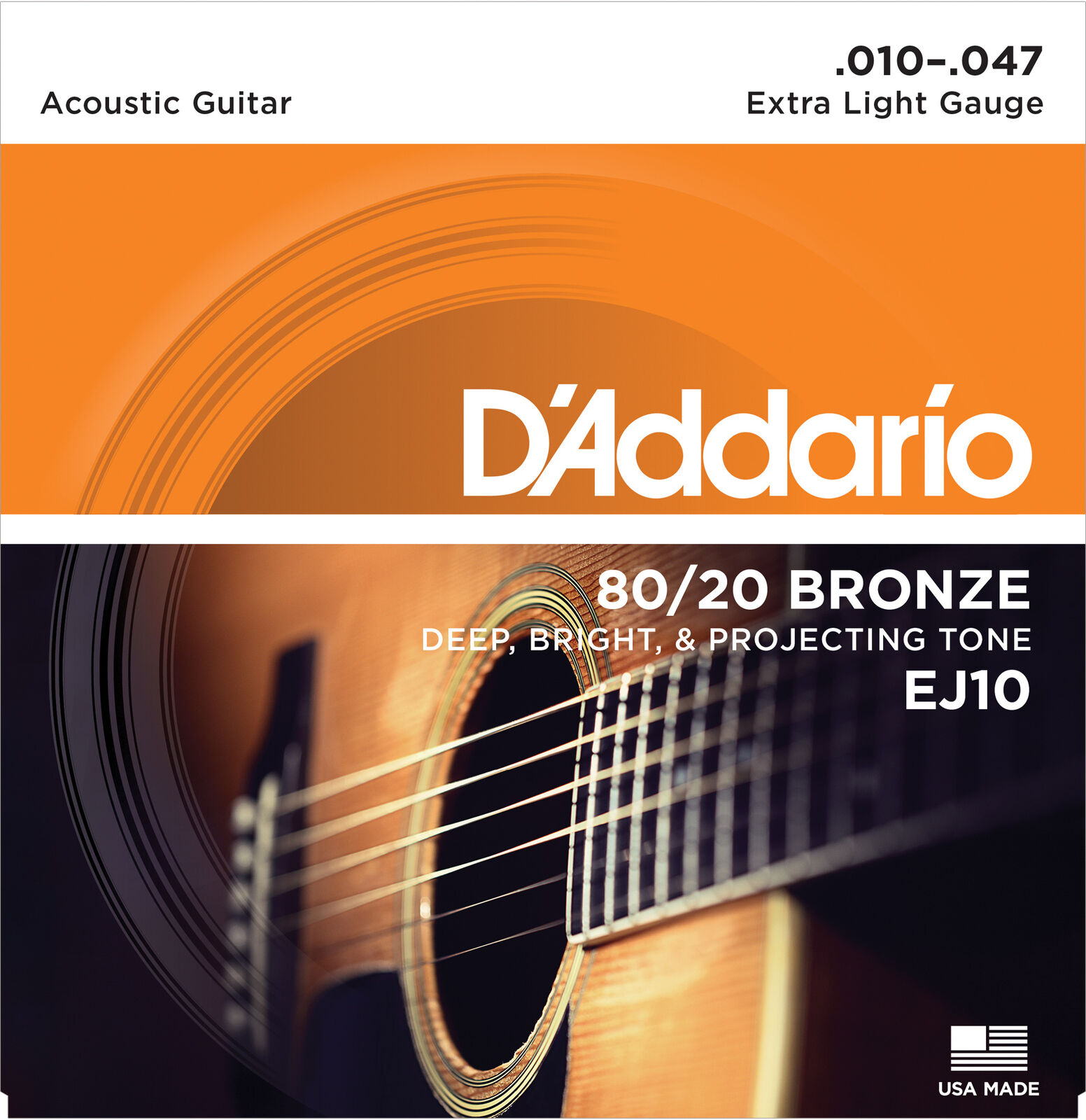 JUEGO DE CUERDAS ACUSTICA DADDARIO 80/20 BRONZE  EJ10