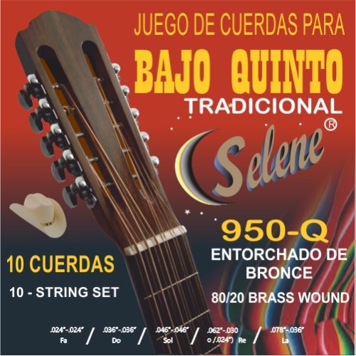 JUEGO DE CUERDAS PARA BAJO QUINTO TRADICIONAL 950-Q  ENTORCHADO DE BRONZWE