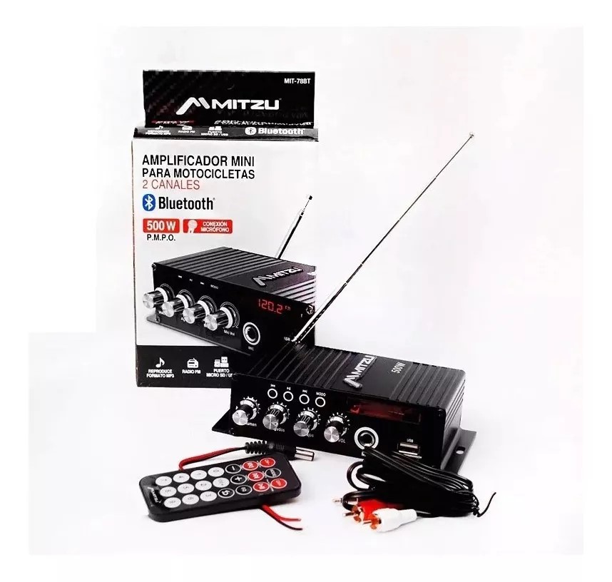 AMPLIFICADOR MINI PARA MOTOCICLETA 