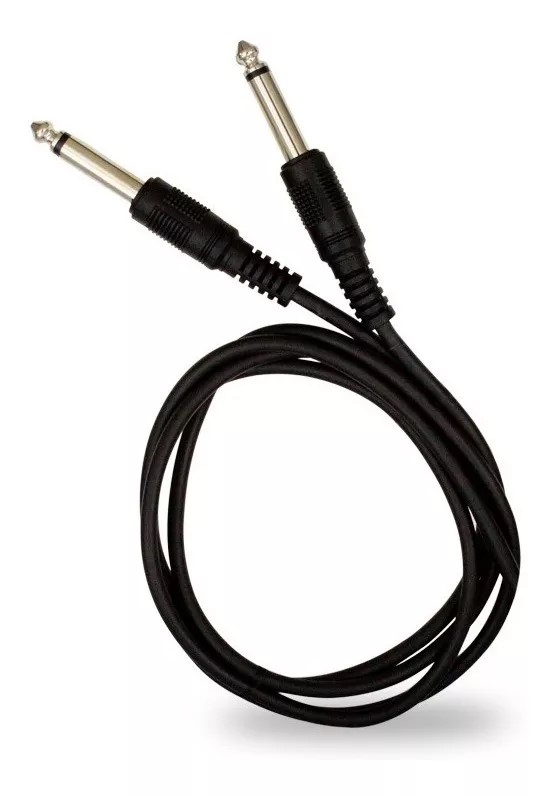 CABLE BLANCO Y NEGRO DE PLUG 6.3 A PLUG 6.3 1M
