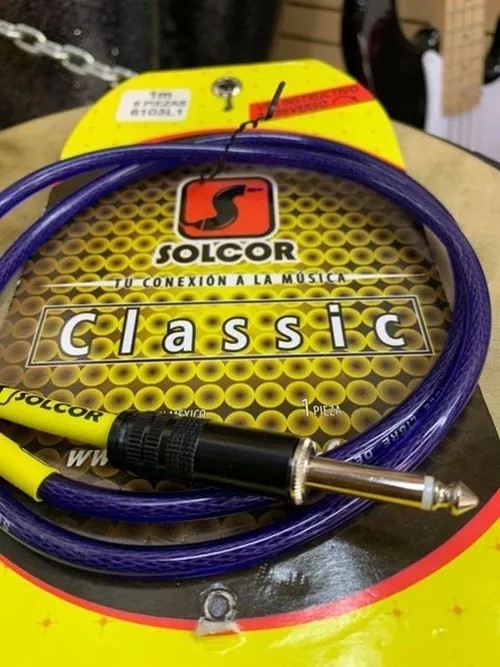 CABLE SOLCOR DE PLUG A PLUG 6.3 1M DE COLORES