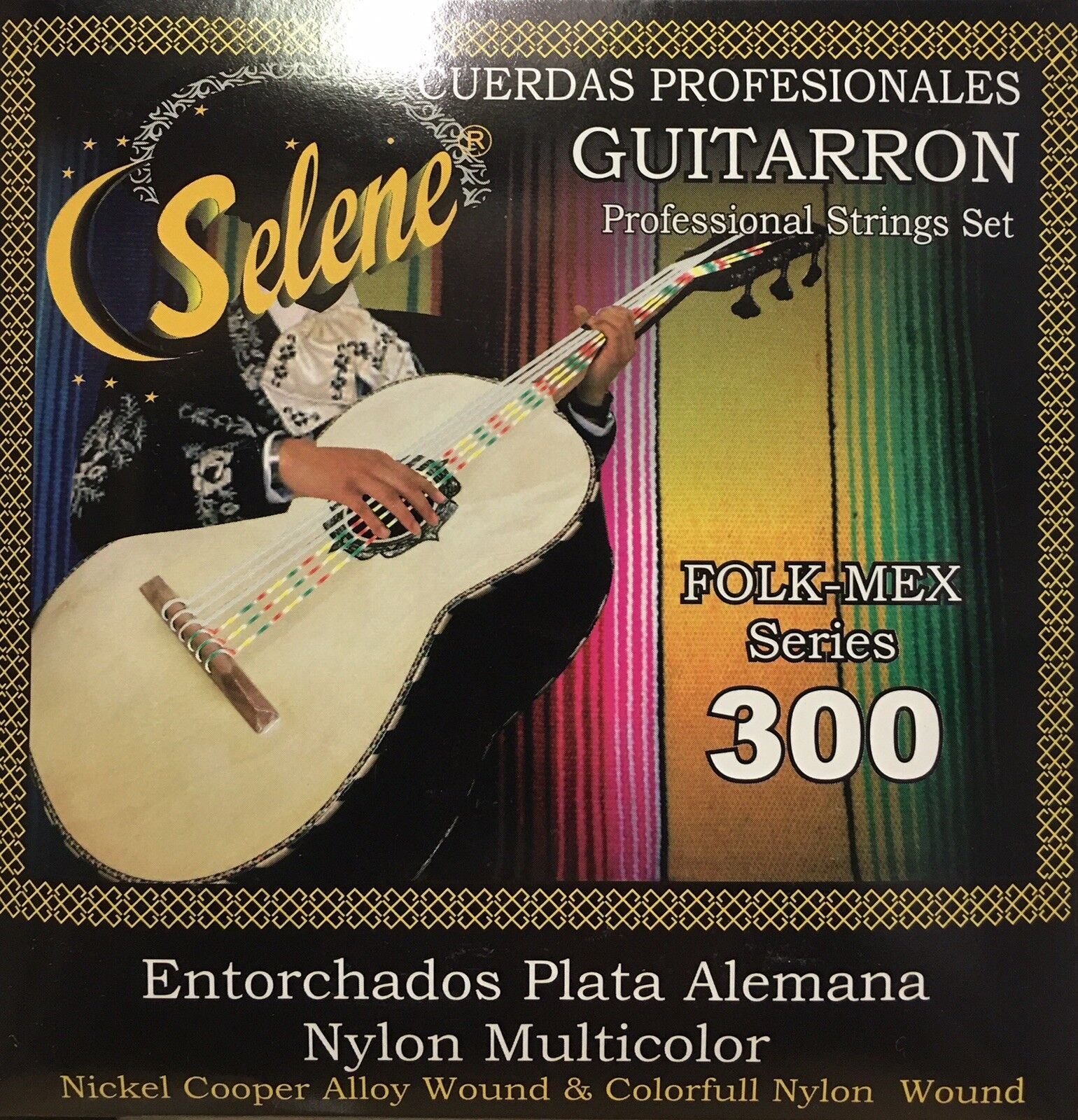 JUEGO DE CUERDAS GUITARRON MARCA SELENA SERIE 300 NAYLON