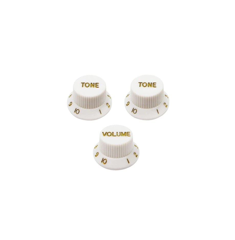 BOTON DE PLASTICO PARA VOLUMEN/TONE DE GUITARRA ELECTRICA BLANCO