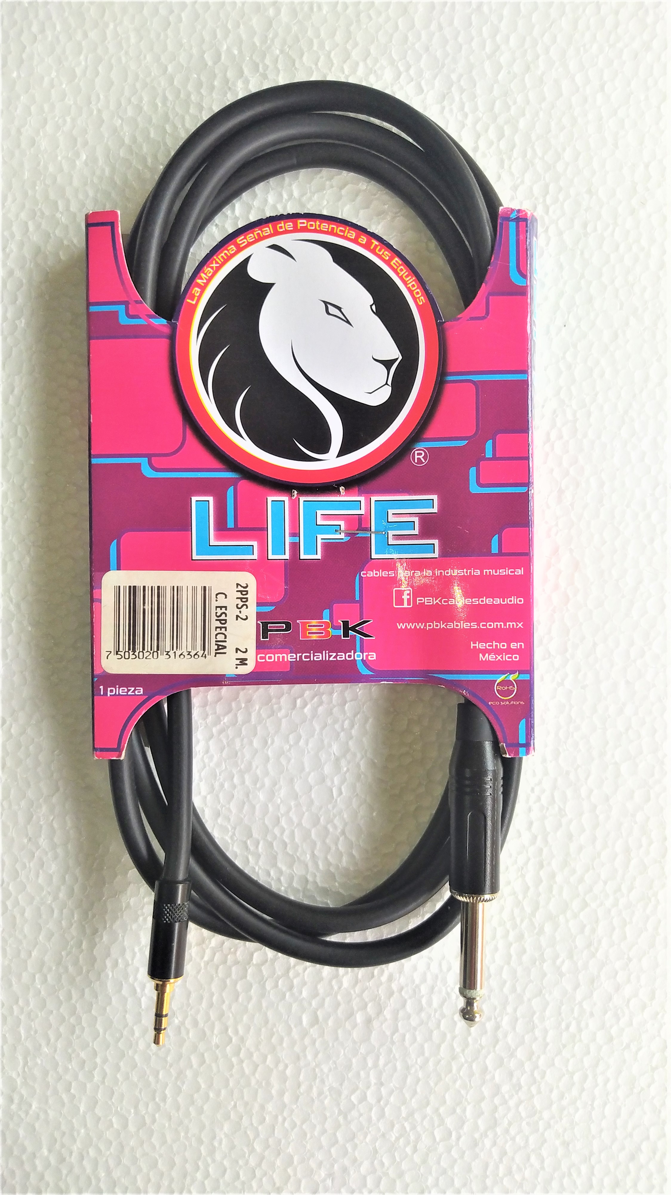 CABLE LIFE DE PLUG 6.3 A 3.5MM 2M