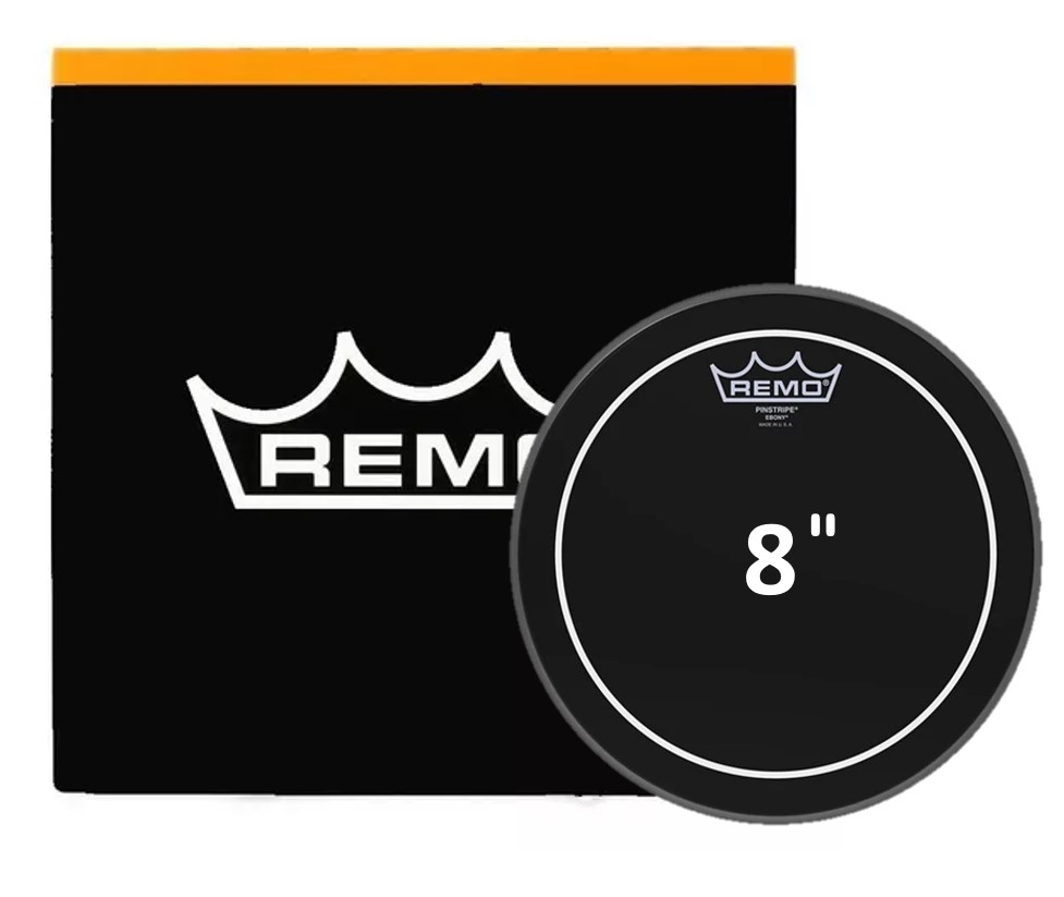 PARCHE REMO PINSTRIPE 8 PULDAGAS COLOR NEGRO 