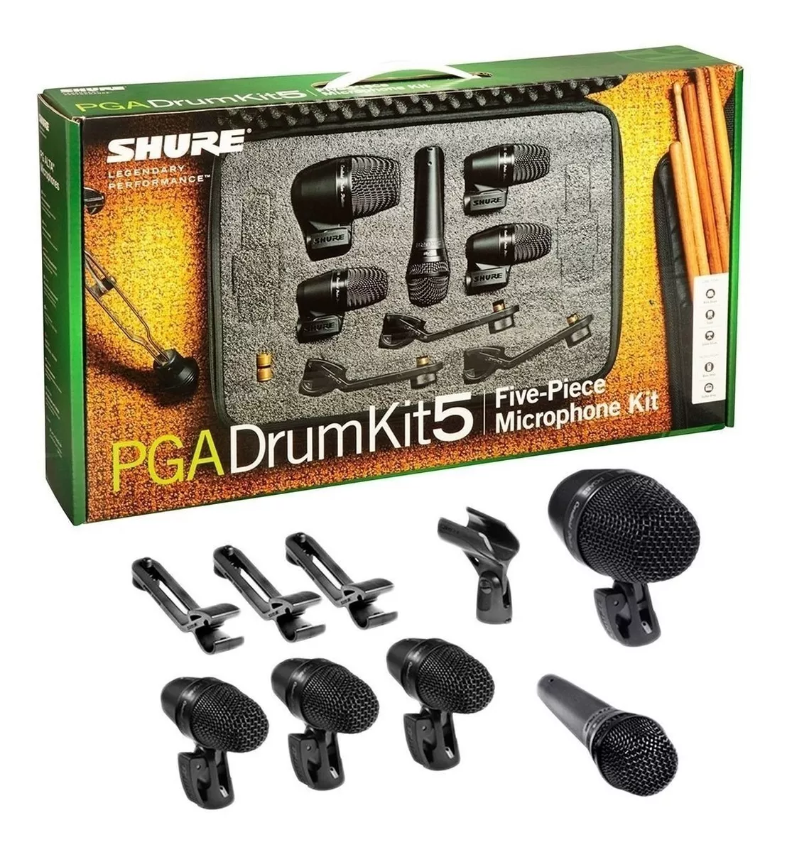 MICROFONO SHURE  SET DE 5 PIEZAS PARA BATERIA 