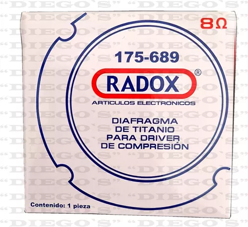 DIAFRAGMA RADOX DE TITANIO PARA DRIVER DE COMPRESION 175-689