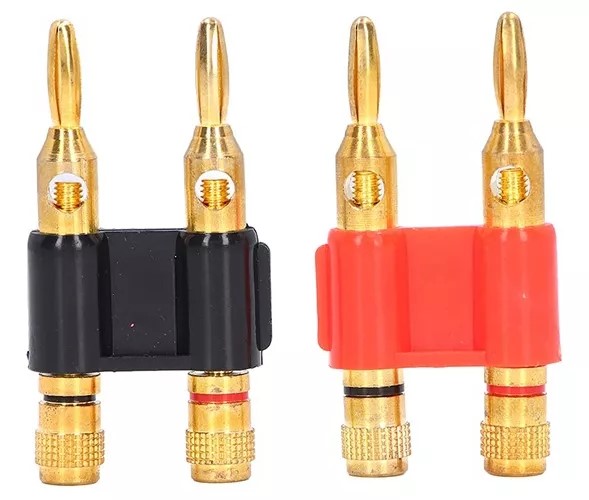 CONECTOR BANANA REFORZADO METALICO COLOR ROJO