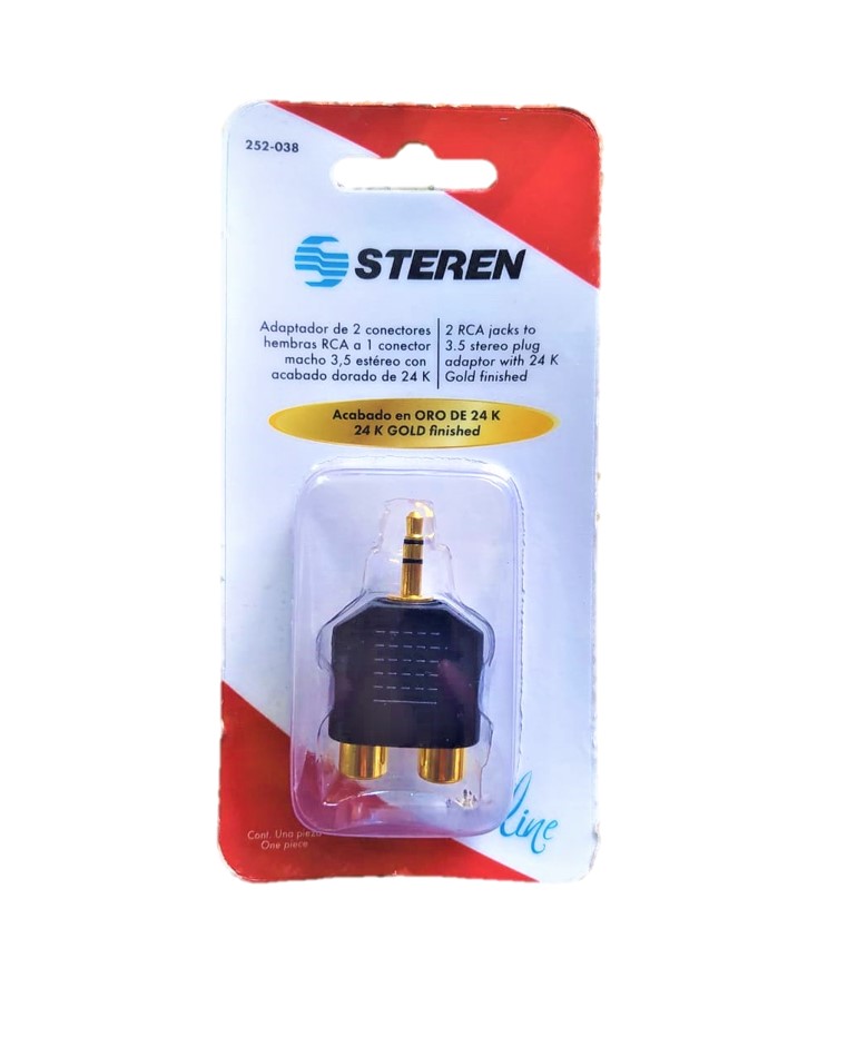 ADAPTADOR RCA 3.5 DUAL A AUX STEREN