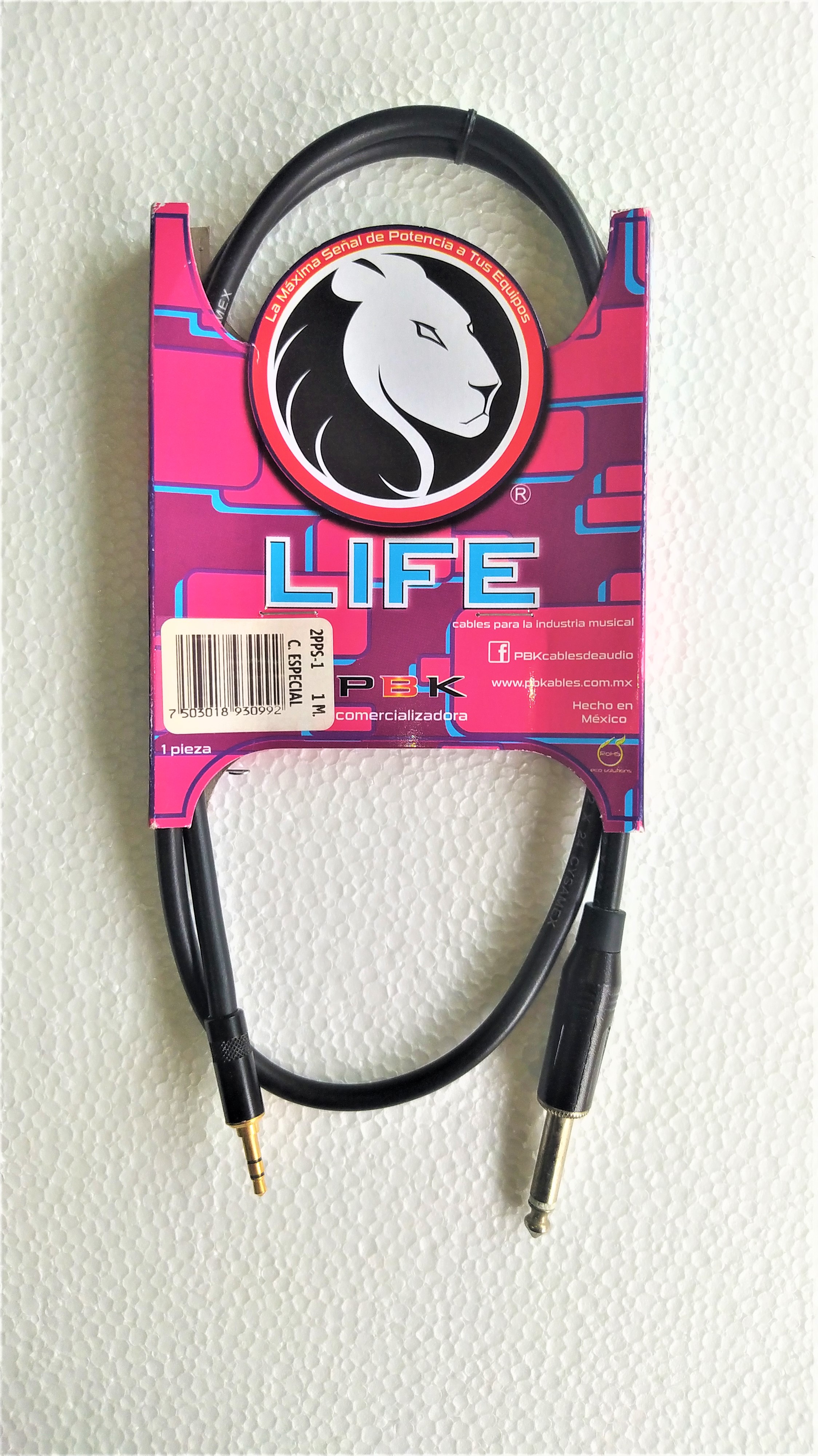 CABLE LIFE DE PLUG 6.3 A 3.5 AUXILIAR 1M