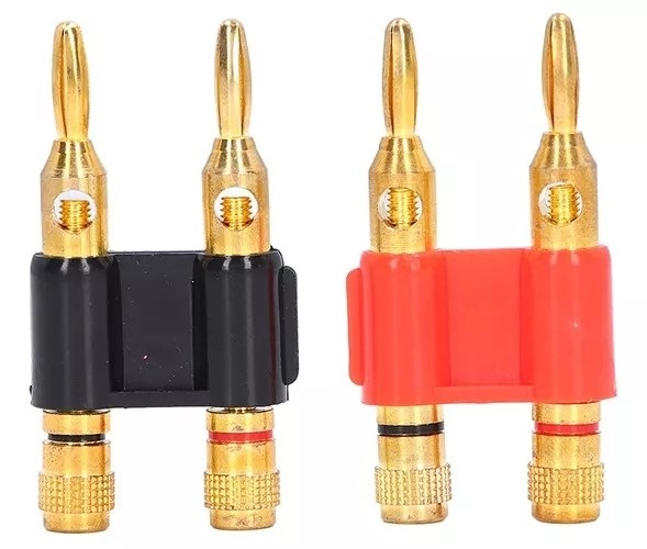 CONECTOR BANANA REFORZADO METALICO COLOR ROJO