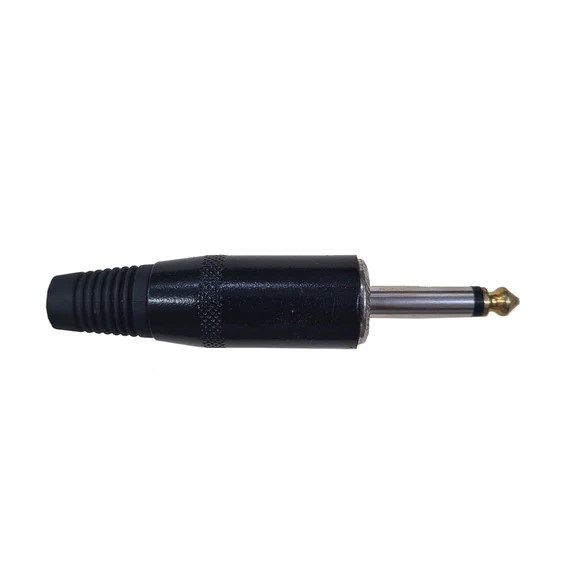 PLUG DE 6.3 ESTEREO METALICO CON PUNTA DORADA