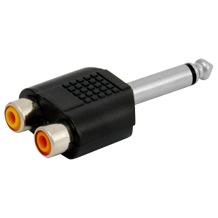 ADAPTADOR DOS JACK RCA A PLUG 6.3 MONOAURAL