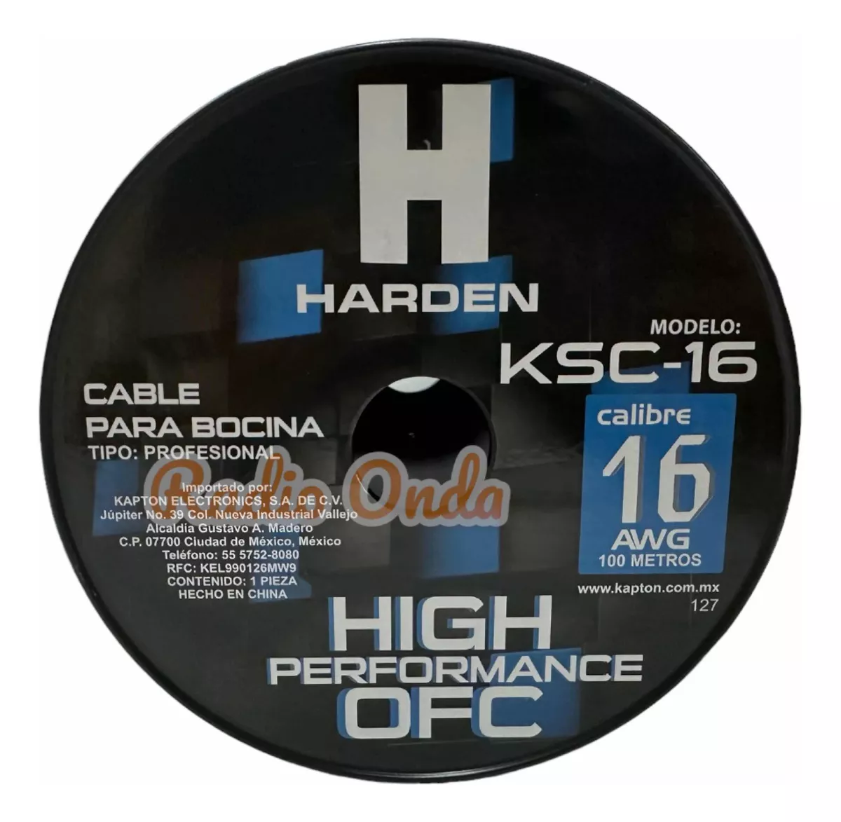 CABLE POLARISADO PARA BOCINA Y AUDIO CALIBRE 16 HARDEN OFC