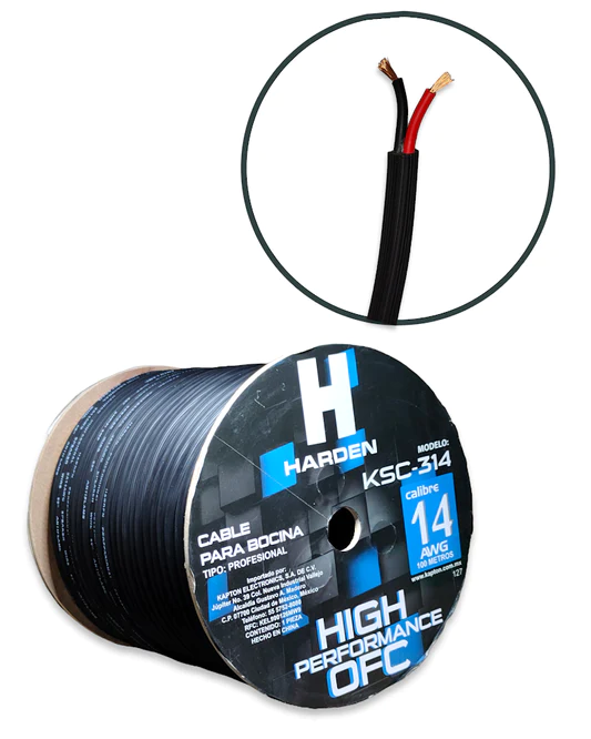 CABLE PARA BOCINA PROFESIONAL CALIBRE 14 HARDEN OFC