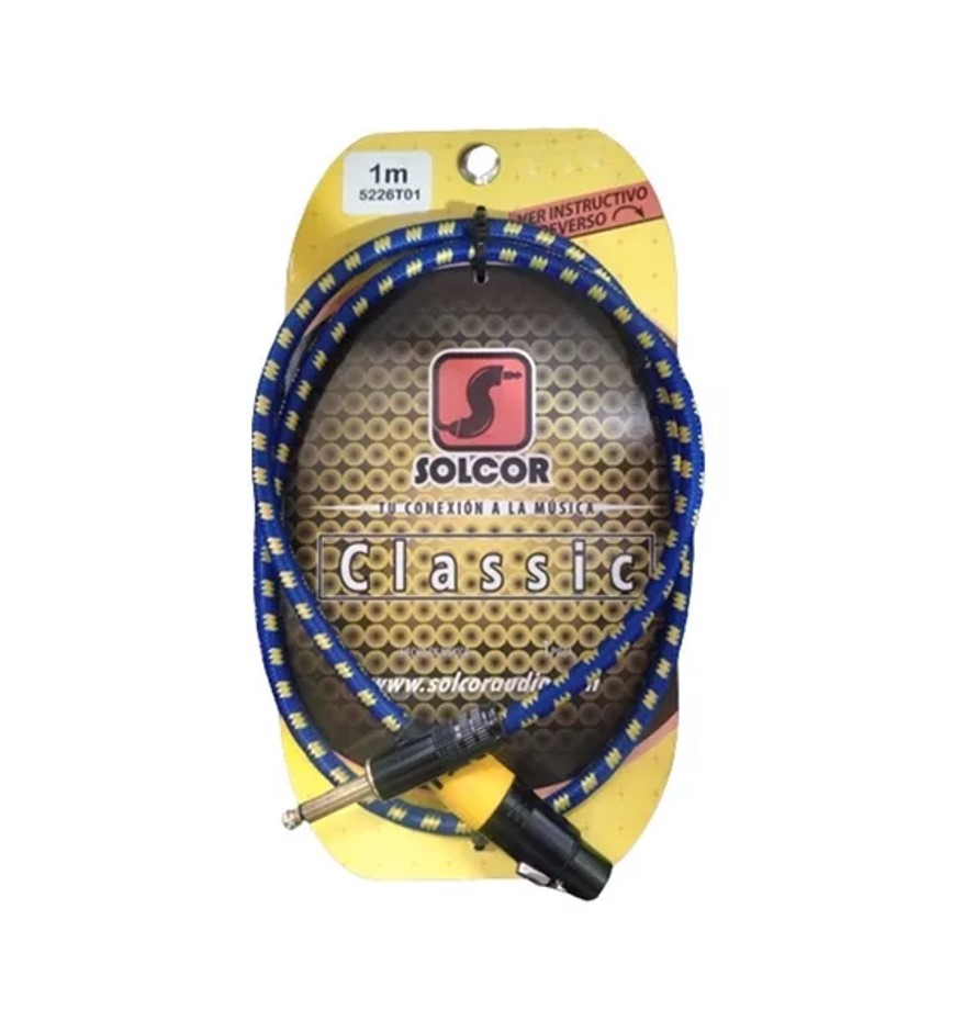 CABLE PARA MICROFONO 1M PLUG 6.5 A CANON HEMBRA