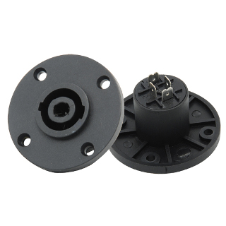 CONECTOR DE SPEAKON CIRCULO NEGRO PLASTICO