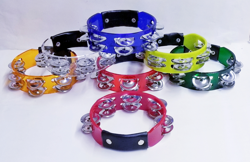 PANDERO ACRILICO REDONDO 8 VARIOS COLORES