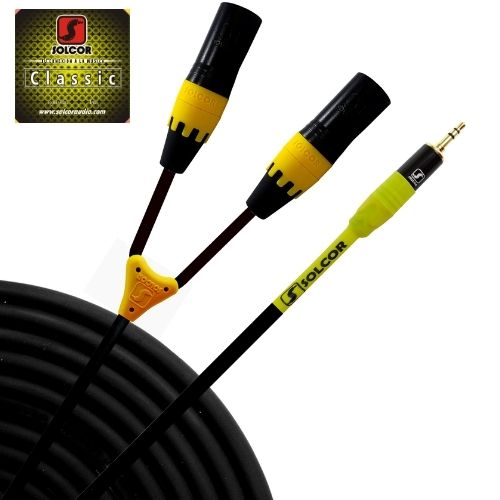 CABLE DE INSERTO SOLCOR CLASSIC 2 CANON Y UN MINIPLUG 3 METROS