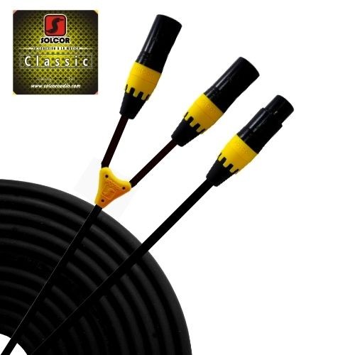 CABLE DE INSERTO SOLCOR CLASSIC 2 CANON MACHO Y 1 HEMBRA 3 METROS