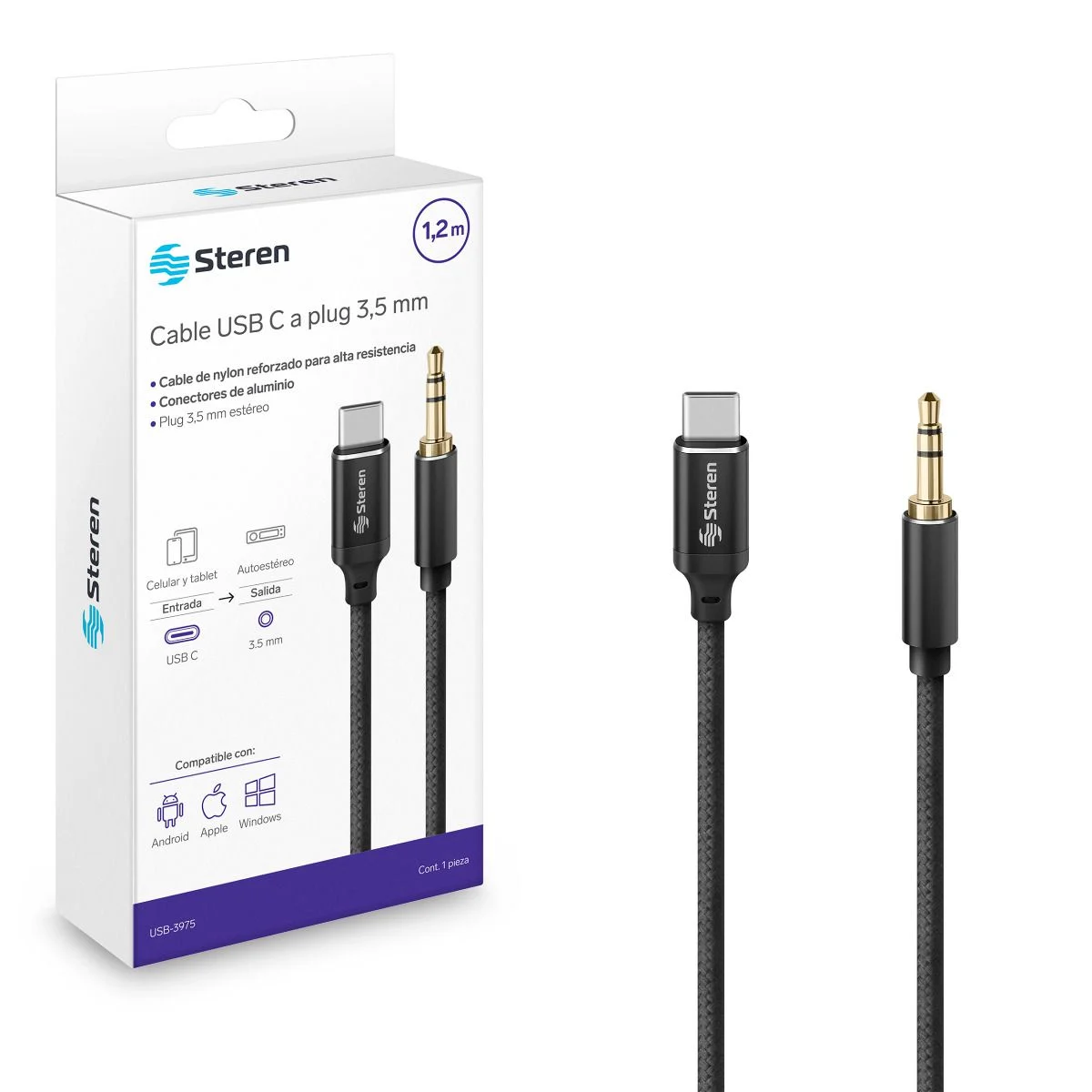 CABLE USB TIPO C  A PLUG 3. 5