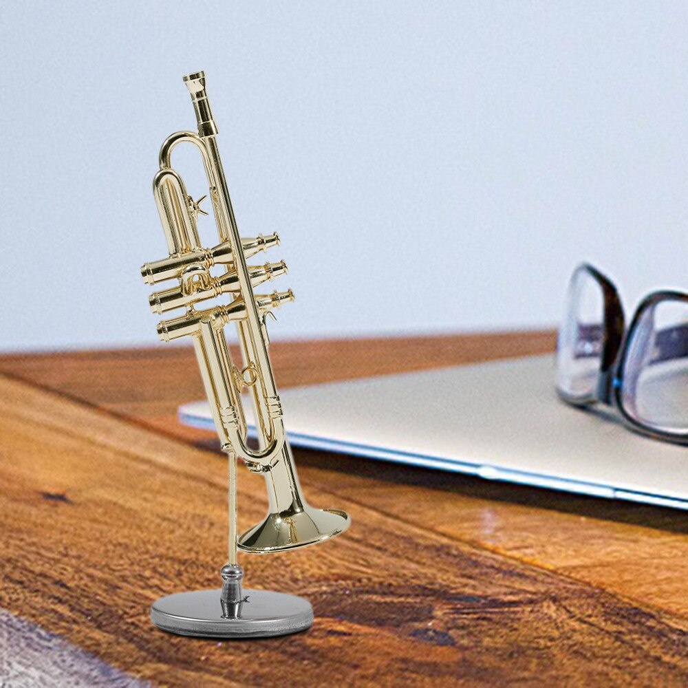 MINIATURA DE TROMPETA DE ADORNO ESCRITORIO 