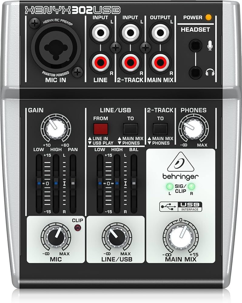 MEZCLADORA BEHRINGER DE 1 CANAL 302USB 