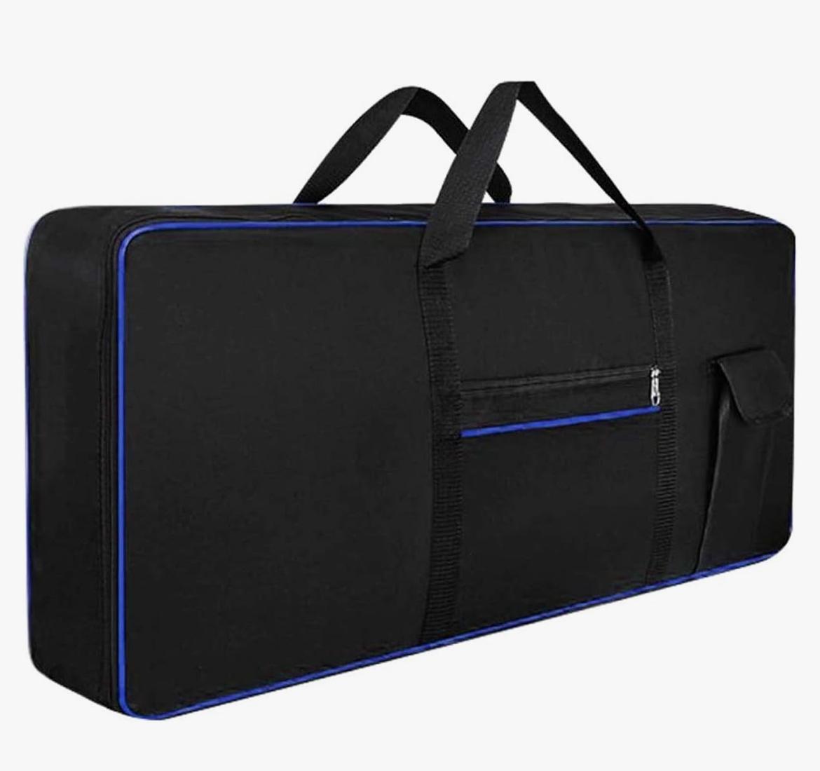 FUNDA PARA TECLADO DE 61 TECLAS TELA OXFORD AZUL 