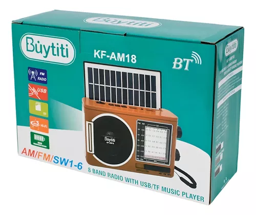 RADIO FM SOLAR CON USB,BLUETOH Y FM 