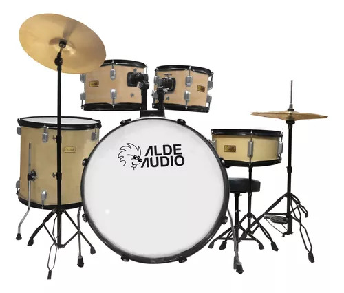 BATERIA ACUSTICA CON ACCESORIOS COLOR CREMA ALDE AUDIO