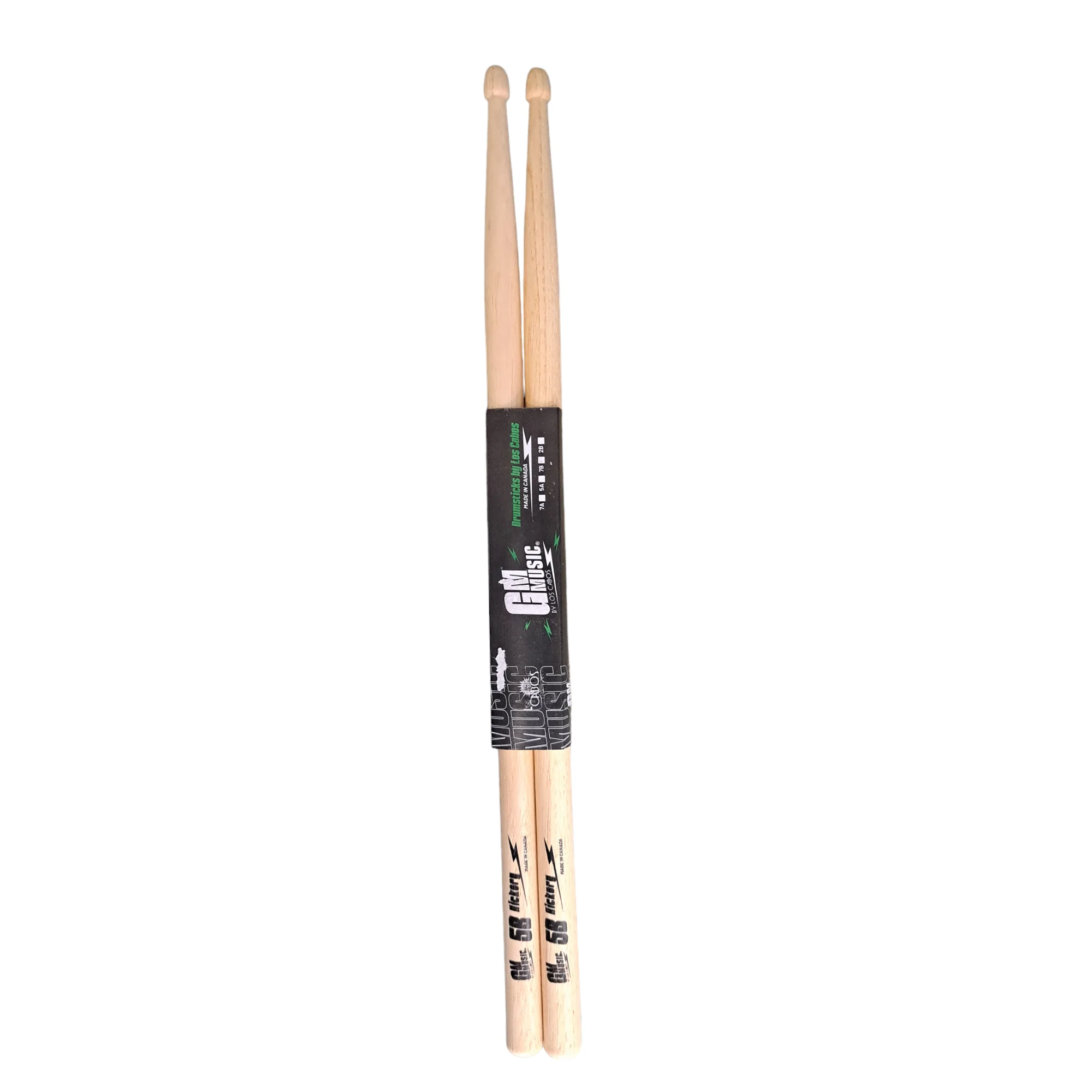 BAQUETA GM MUSIC HICKORY 2B PUNTA MADERA 