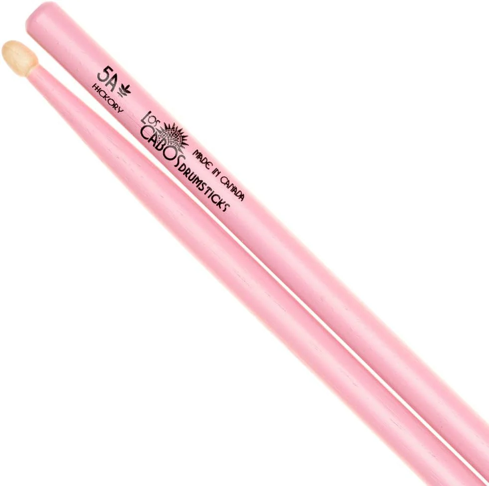 BAQUETA LOS CABOS DRUMSTICKS 5B PUNTA NYLON COLOR ROSA