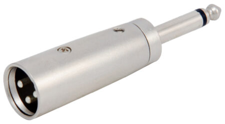 ADAPTADOR MICROFONO CANNON MACHO PLATEADO METALICO A PLUG