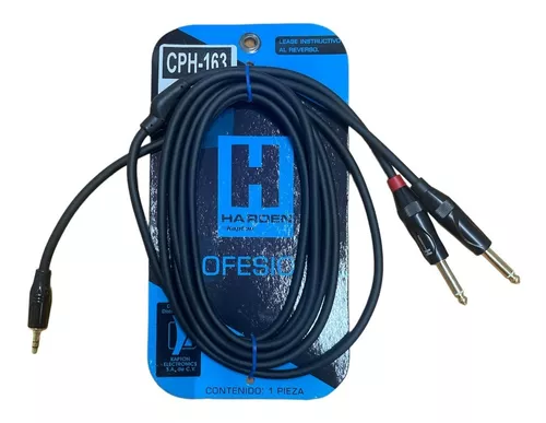 CABLE PARA AUDIO 2 PLUG 6.3 A RCA DE 3 METROS 
