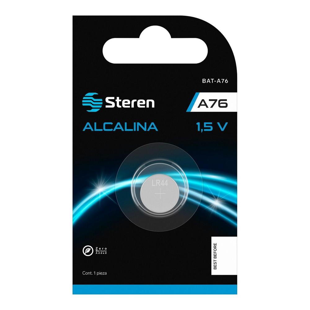 PILA ALCALINA A76 DE 1.5V MARCA STEREN 