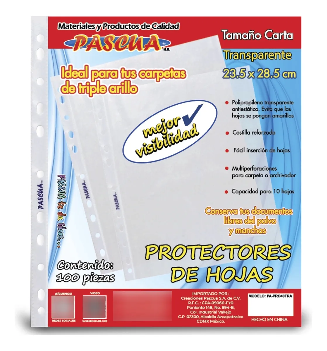 PROTECTORES DE HOJAS TAMAÑO CARTA 